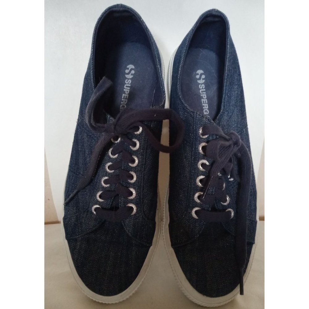 Superga Women's Cotu Classic Navy Denim  Low Top Sneakers Ladies Size 9